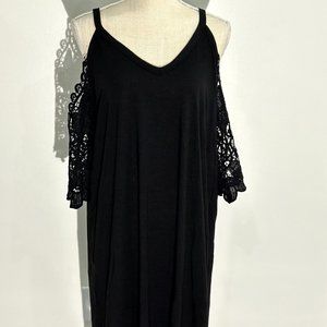 Bellelilly Cold Shoulder Black Lace Top 3 XL